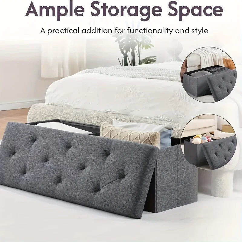 [Multi-Purpose Ottoman Bench] W/Folding Storage