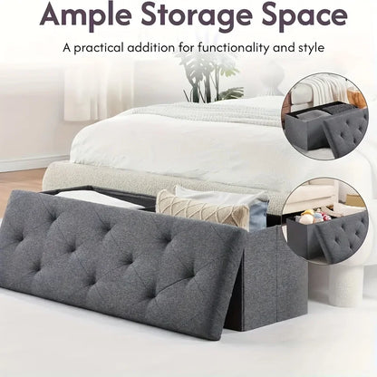 [Multi-Purpose Ottoman Bench] W/Folding Storage