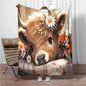Highland Cow Flannel Blanket Children Warm Soft Blanket