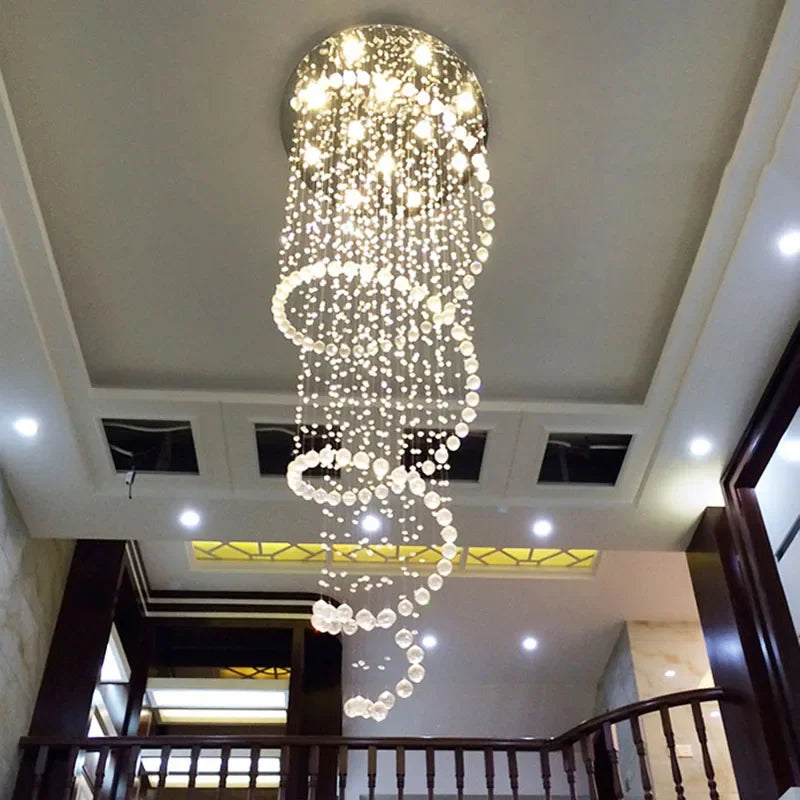 Spiral Crystal LED Ceiling Chandelier Light