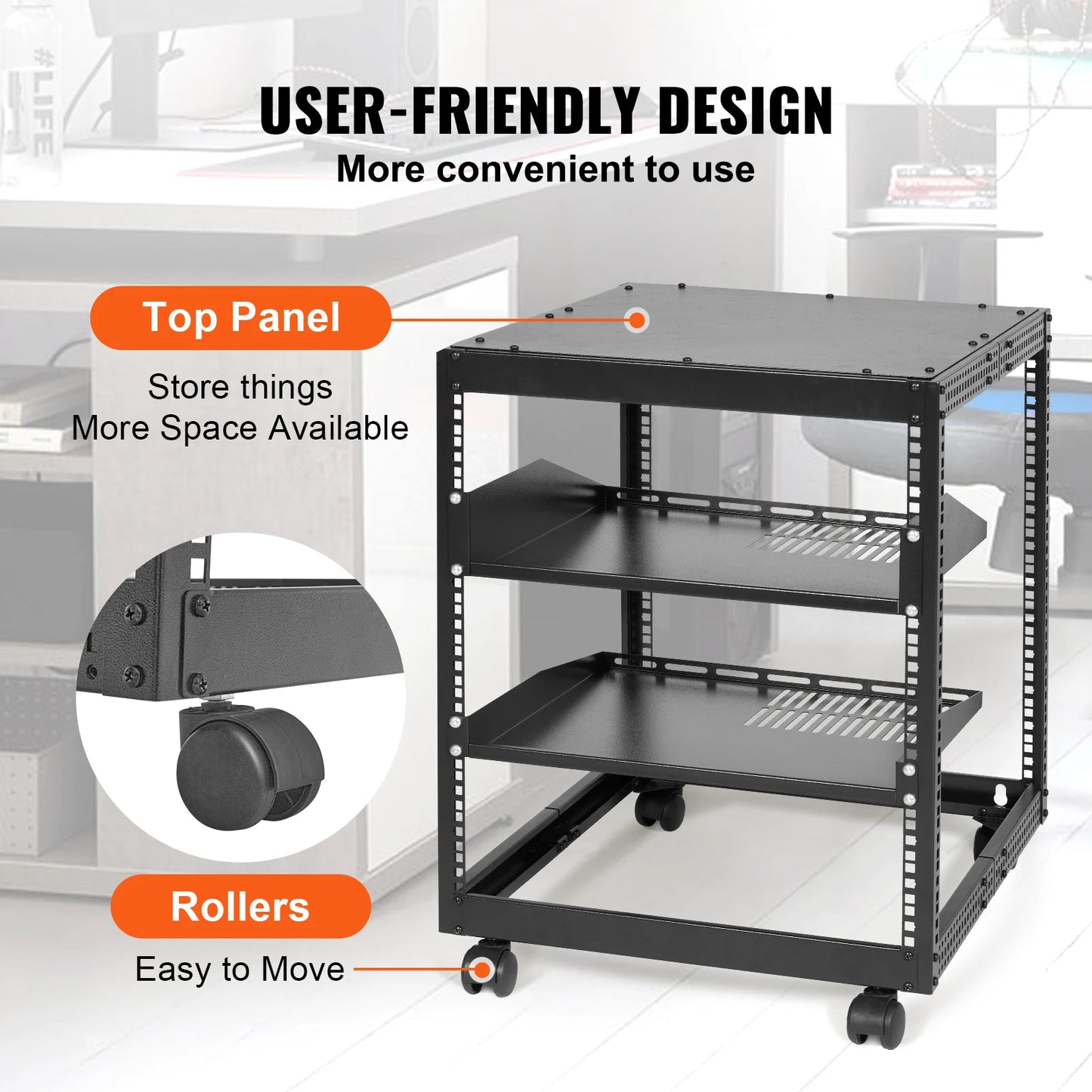 VEVORServer Rack with Adjustable Depth,