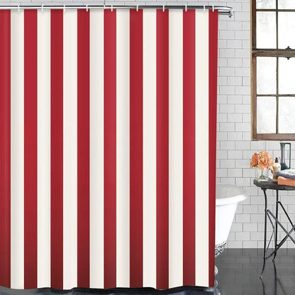 Striped Shower Curtain, Colorful White Modern Fashion
