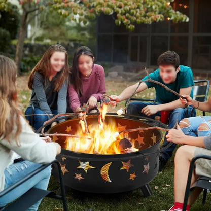 Fire Pit 30in Fire Pits for Outside Wood Burning Outdoor Fireplace with Spark Screen