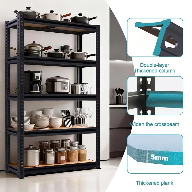 5 Layer 2000LB Heavy Duty Storage Rack Adjustable Metal Shelving