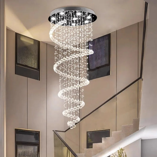 Spiral Crystal LED Ceiling Chandelier Light