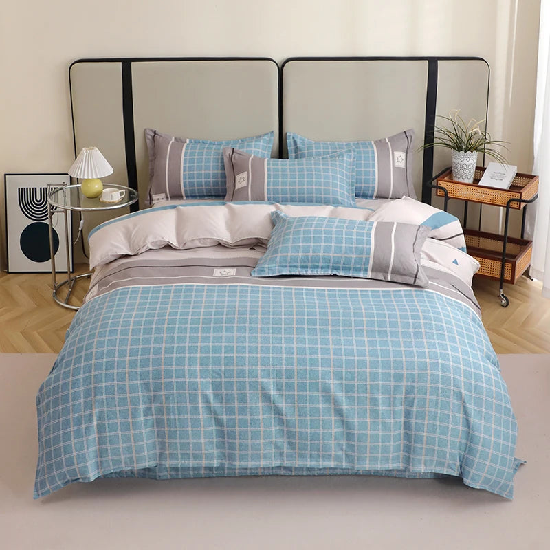 3 Pieces Luxury Striped Duvet Covers Soft Set Thickened Breathable Bedding Sets