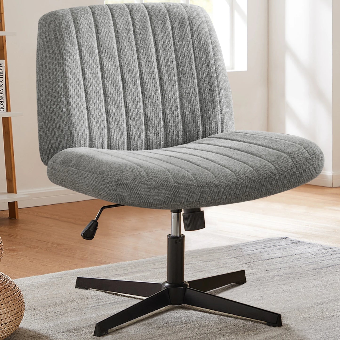 JHK Cross Legged Office Living Room Rocking Gaming Chair Adjustable Swivel