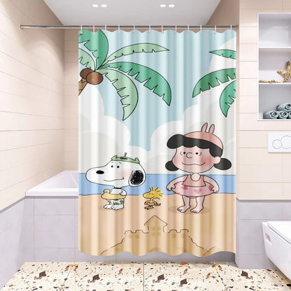 Snoopy Anime Shower Curtain, Bathroom Accessories