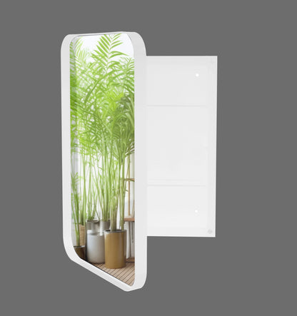 16x24-Inch Recessed White Metal Frame w/ Adjustable Shelves Medicine Cabinet