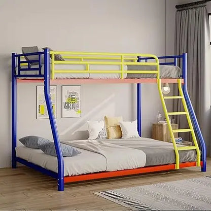 Adults Twin Over Full Bunk Bed W / Safety Rail and Ladder, Colorful Full Size Bed Frame, Trundle Bed T Option