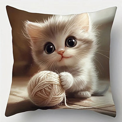 1/4pcs Cute Kitten Pattern Pillowcases