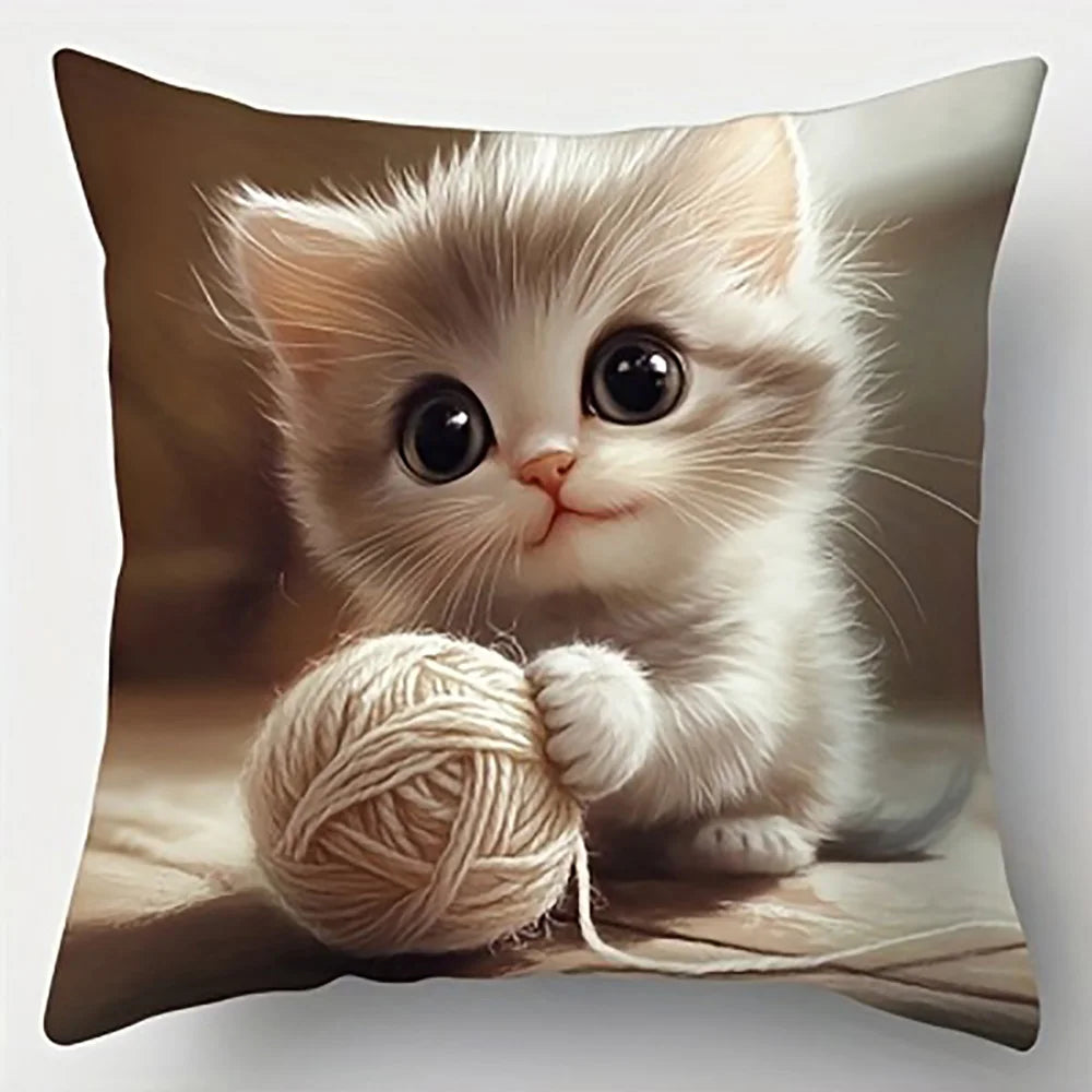 1/4pcs Cute Kitten Pattern Pillowcases