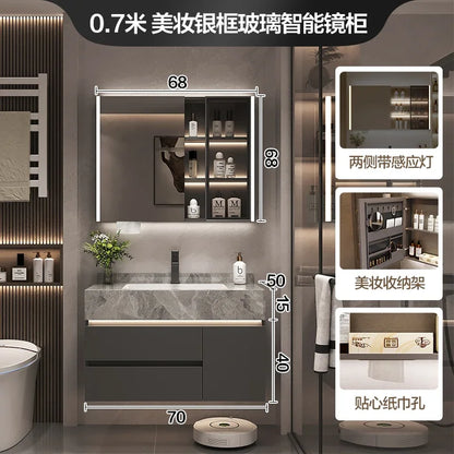 Paper Drawers Bathroom Cabinet Organizer Storage Mirror Accessories