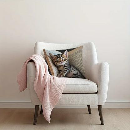 Cuddle Up with Our Adorable Kitten-in-Book Pillowcase! Sofa cushion cover,