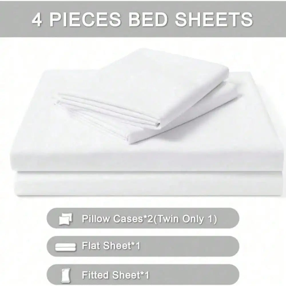 3/4Pcs  Sheet Se Silky & Luxury Bed Set, Soft Deep Pocket Sheets Cooling Bed Set, 1 Fitted Sheet,1 Flat Sheet,1/2Pillowcase