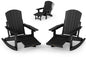 Adirondack Rocking Chair with Retractable Ottoman Set