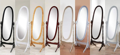 Furniture rotating adjustable full-length oval wooden knight floor mirror