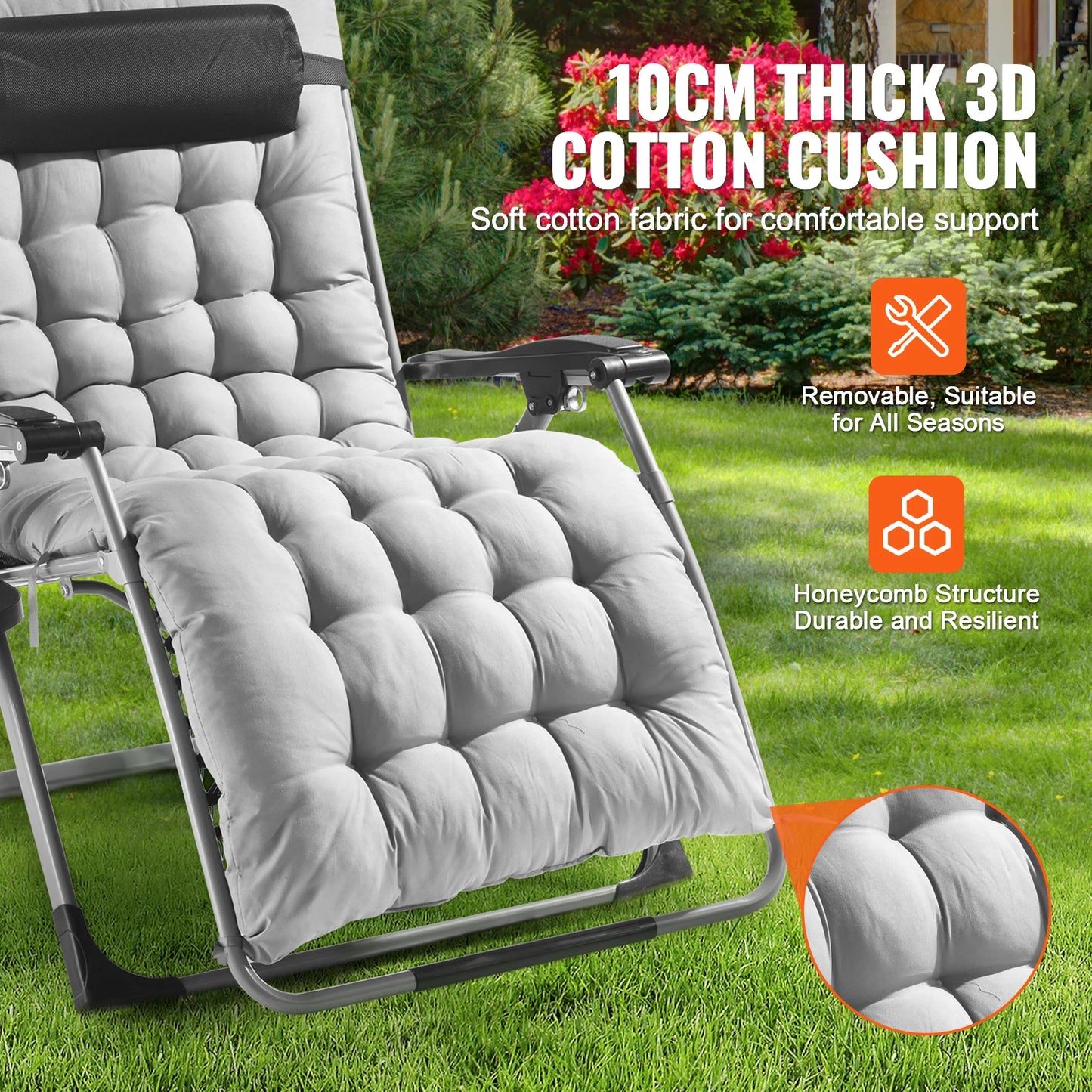 Zero Gravity Adjustable Chair with Cushion Footrest and Cupholder