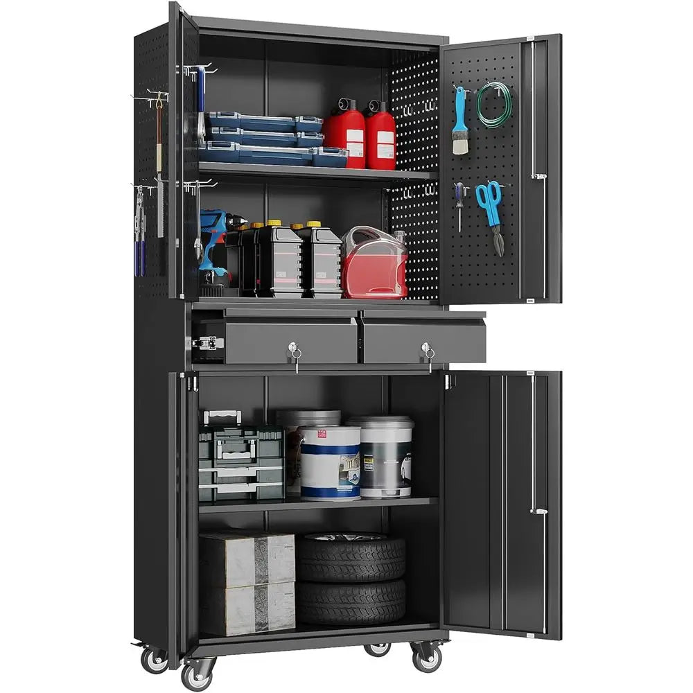 Portable 2-Drawer Metal Storage Cabinet W / Adjustable Shelves, Lockable