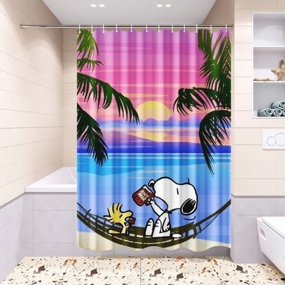 Snoopy Anime Shower Curtain, Bathroom Accessories